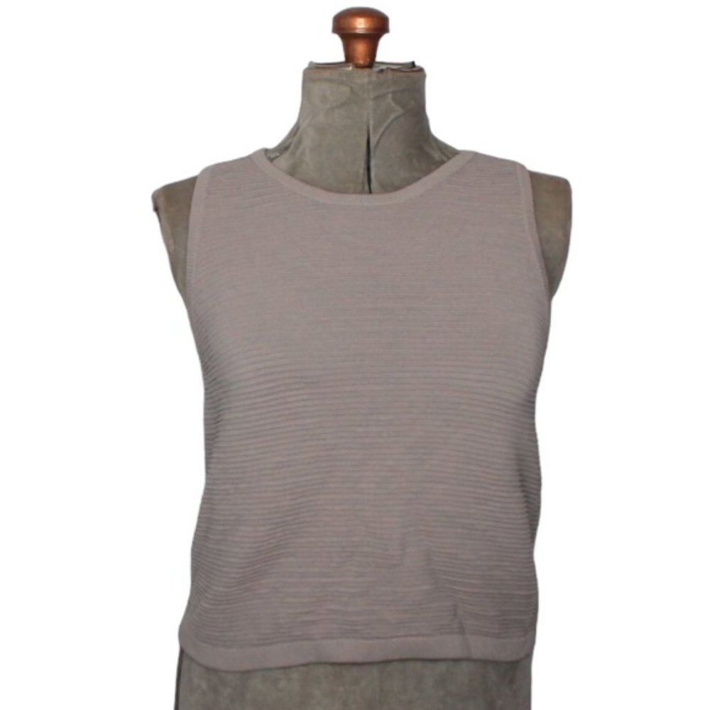 Babaton Aritzia Beige/Grey High Neck Ribbed Tank Size Medium